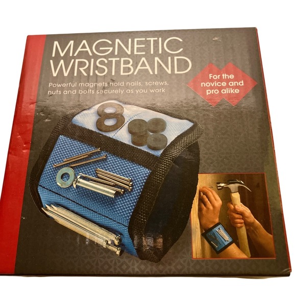 Magnetic Wristband Tool Holder for Screws Nails Bolts Handy Carpenter Gift - Picture 2 of 5